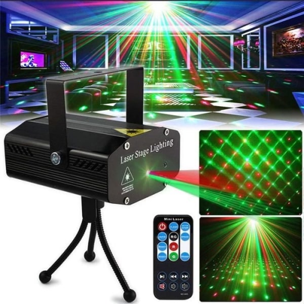LED laserprojektorlampa RGB Dekoration Fest Disco DJ klubbstjärna ljus med fjärrkontroll julträdgård