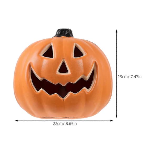 LED Græskarlampe til Halloween Dekorativ Lanterne 1 Stk Orange Farve