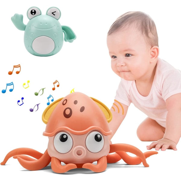 Musikalsk babylegetøj kravlende blæksprutte, interaktiv dansende blæksprutte