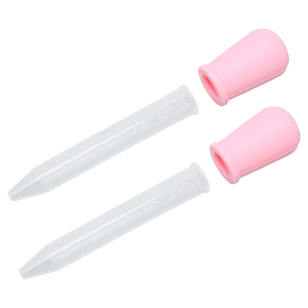 2-pakks Silikon Overførings-pipetter - Kalibrerte væskedråpere for Laboratorium & DIY Kunst (Rosa)
