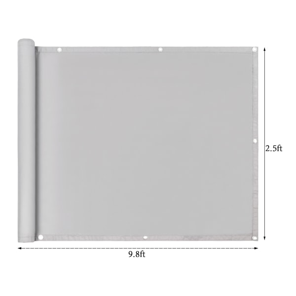 Polyester anti-UV og vandtæt privatlivs skærm have skygge net--0,75x3m grå (materiale: polyester vandtæt, 14 knaphuller, 19 25cm kabelbindere)