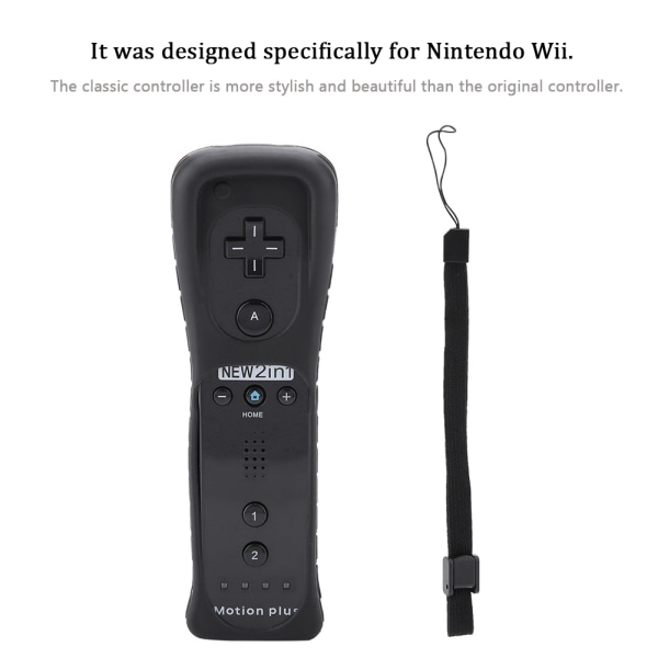 Somatosensorisk Game Handle Controller Gamepad Innebygd akselerator for Nintendo Wii WiiU (svart)- W