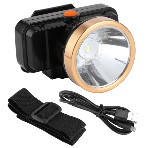 LED 3 lysmoduser Spotlights USB Lading IPX4 lommelykt hodemontert for eventyr camping fiske gruvedrift- W