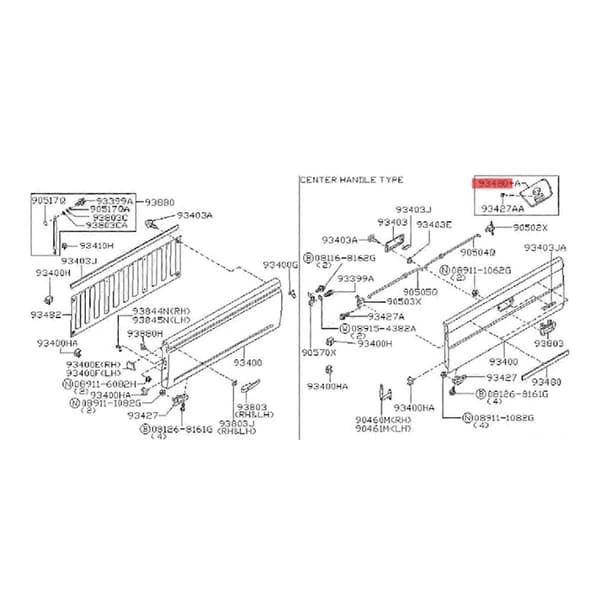 【bt02】Car Tailgate Handle Frame Latch Trim Panel 90606-VK00A Compatible with Nissan Navara Frontier NP300 D22 Tru Black