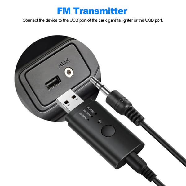 Trådløs Bluetooth 5.0 USB-lydmottaker for bilforsterker bærbart tilbehør