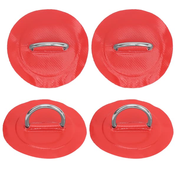 4 stk oppblåsbar båtkajakk DRing Pad Patch Marin fast spenne med elastisk strikk (rød patch)