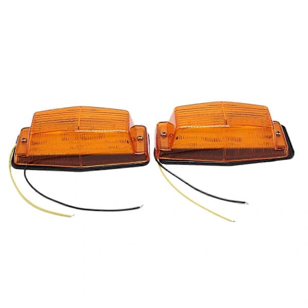 2 stk Oransje Retro Frontgrill Lampe LED Markeringslys for Lastebil Front Dobbel Brenner Indikator L