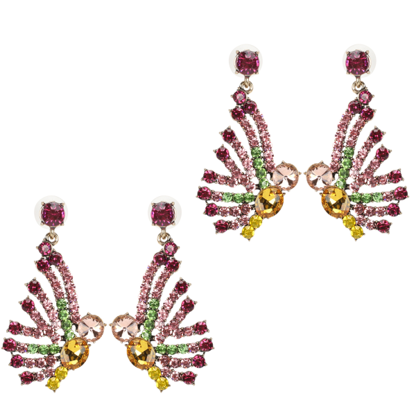 2 par øreringe fuld diamant personlighed geometri sommerfugl kreative smykker kvinder tilbehør