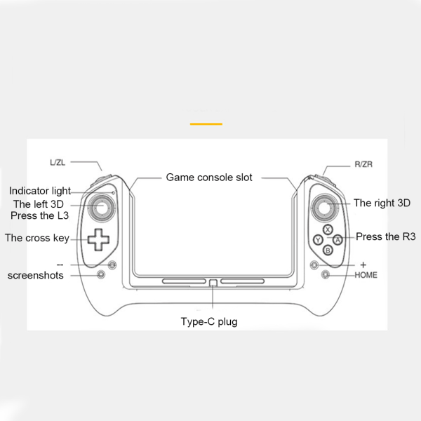 Sort Spilcontroller Gamepad til NS Switch Spilkonsol Joystick Plug and Play