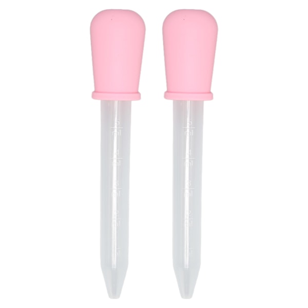 2-pakks Silikon Overførings-pipetter - Kalibrerte væskedråpere for Laboratorium & DIY Kunst (Rosa)