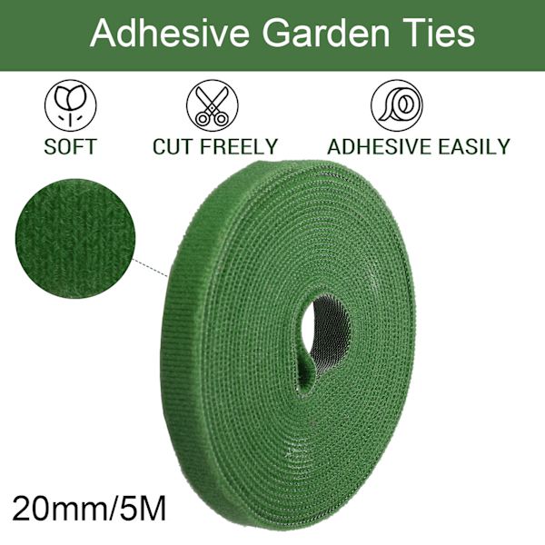 (1 rulle/grøn specifikation: bredde 20 mm*5 meter) Velcrobånd til multifunktion (pakkestørrelse: 10*10*3 cm)