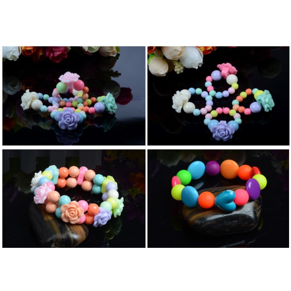 Lasten tee-se-itse set, Creative Art Beads Askartelusarja Korupaja rannekorujen kaulakorun tekeminen 24 tyyppiä (kevään väri)