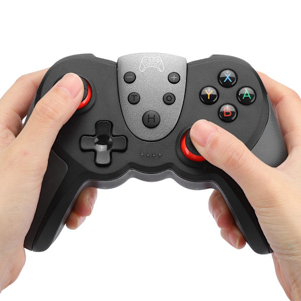 T17 ABS Trådløs Bluetooth Spillhåndtak Joystick Vibrasjon Gyroskop Spillkontroller for Switch Svart