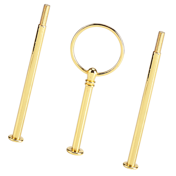3-lags Rund Gylden Kageholder med Håndtag - Multi-lags Frugtfad og Hardware Montering Holder