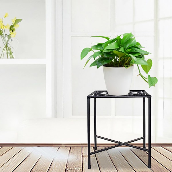 Rautakukkateline pothos monikerroksinen yksinkertainen mehevä olohuone sisätoimiston parveke tilaa säästävä kukkateline (yksi musta)