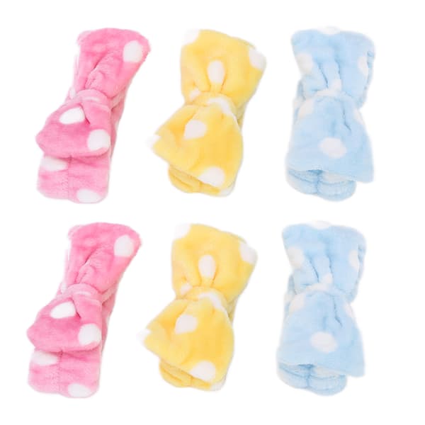 6 stk. Bowknot Blødt Elastisk Hårbånd Sødt Bærbart Makeup Brusebad Ansigtsvask Hårbånd