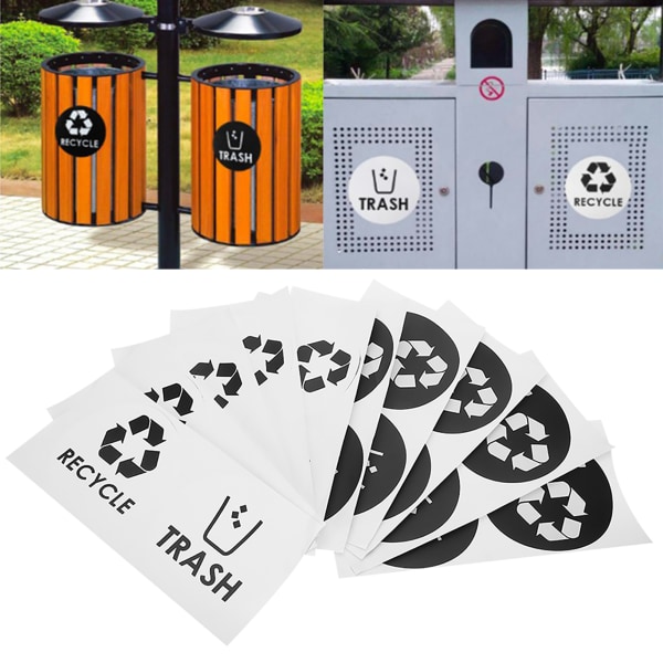 20 stk./sæt rundt genbrugsaffaldsmærkat Decal Affaldsspand affaldsbeholder etiket til hjemmekøkken kontorbrug