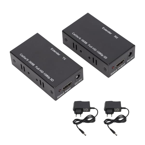 HDMI-förlängare över Cat5E stöder 1080p 3D HDCP EDID med AC100-240V EU-kontakt