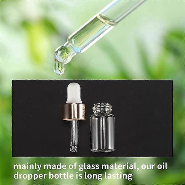 100 st mini glasdroppflaskor klara eteriska oljedroppflaskor glasdroppprovbehållare