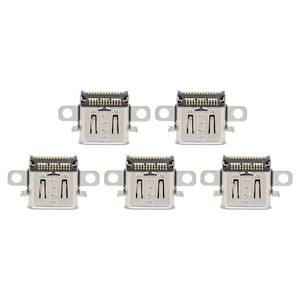 Ersättningsuttag för spelkonsol Typ C, laddningsport för gamepad för SWITCH OLED, 5-pack