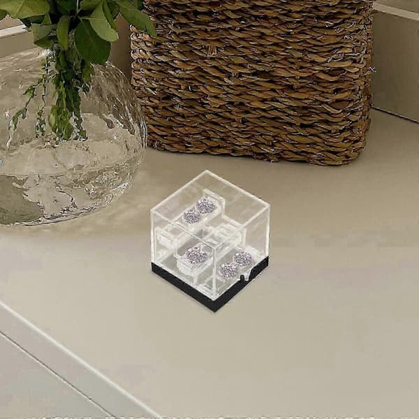Acrylic Display Case Small Gemstone Organizer Three-Layer Design For Collectors Clear Acrylic Box 1Set
