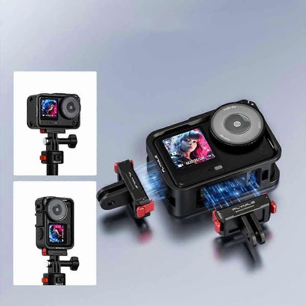 Action Camera Protective Cage Compatible with DJI Osmo Action 6 Lightweight ABS Frame with Magnetic Quick Release