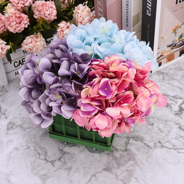 (Förpackningsstorlek: 11,5*11,5*9cm) Kvadratisk med sugkopp bröllopsdekoration klistermärken bordsblommor torkade blommor blomsterarrangemang lera material set