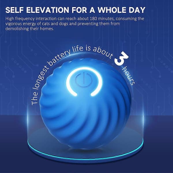 Automatic Teasing Dog Ball, Smart Interactive Dog Toy, Durable Motion Play for Dogs, Automatic Rolling Ball Toy, USB Rechargeable Blue