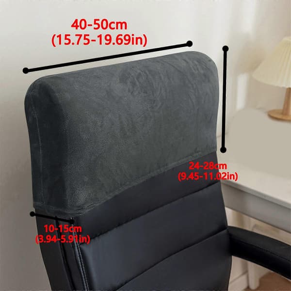 Kontorsstol Nackstöd Överdrag, Mjukt Sammet Stretchbart Nackstöd Dammskydd Skydd för Högryggad Datorstol, Möbler, Fåtölj Light Grey