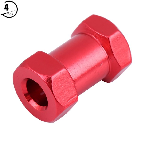 4 st 12mm RC Hex Hjulnavsadapter i Metall för D90 AX10 CC01 SCX10 F350 Crawler (20mm Röd)