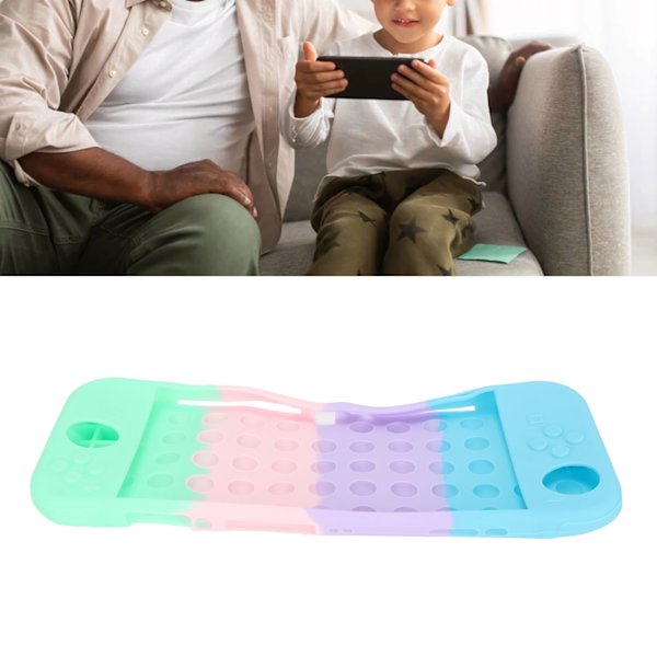För Switch OLED Case Reptålig Spelkonsol Silikon Cover Blå Lila Rosa Grön