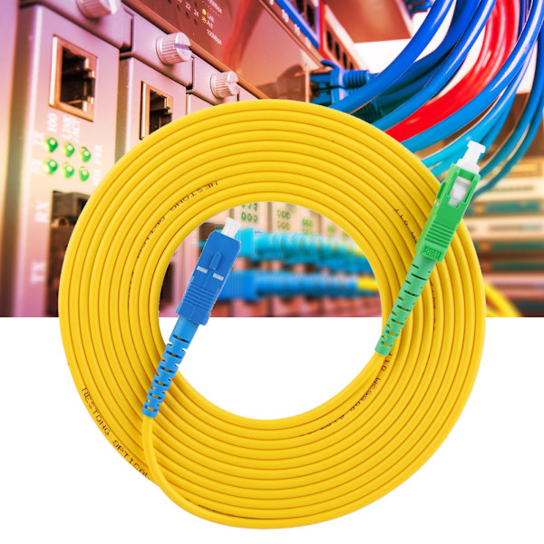 Premium 10m PVC Single Mode Fiberoptisk Patchkabel SC APC til SC UPC Nettverkskabel