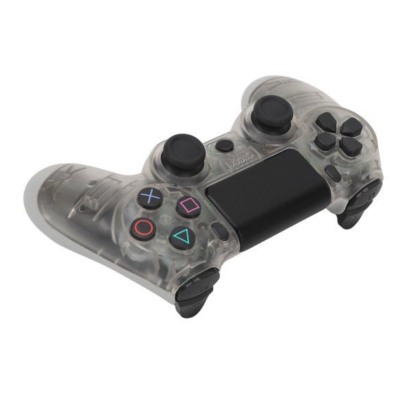 Ekstern Joystick Gamepad Sensitive knapper Ekte vibrasjon hindrer glidning Trådløs spillkontroller for datatelefoner Gjennomsiktig grå- W