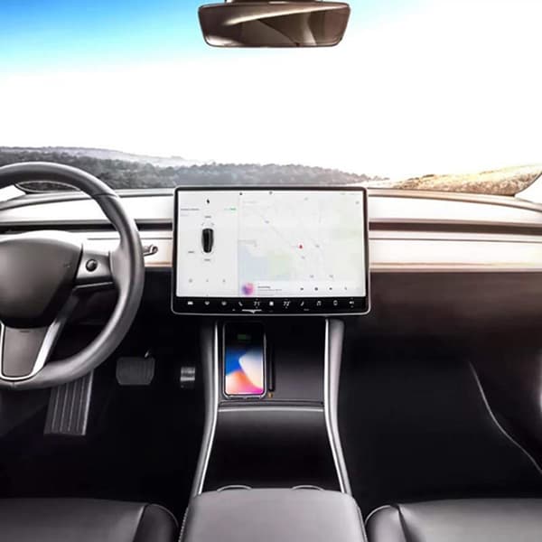 Tesla Model 3 Qi Trådløs Hurtiglader Bilmatte Dobbel Lading