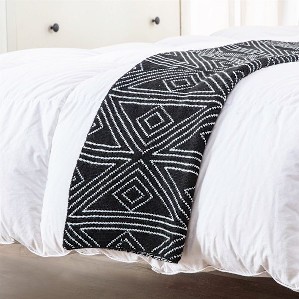 1 stk 110x150 cm strikket ruteteppe Myk Koselig Slitesterk for Sofa Sofa hvile og lur stol