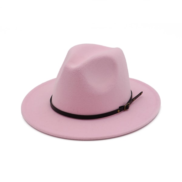 Pink britisk stil tophat Vintage bowlerhat kamgarnhat til efterårsvinter