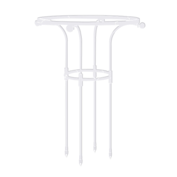 Enkelt cirkel paraply blomsterstand - hvid, højde 65CM, cirkel diameter 25CM
