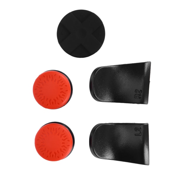 5 i 1 Tommelpinne Grip Key Cap Joystick Cover L2 R2 Trigger Extender for PS5 Controller Rouge