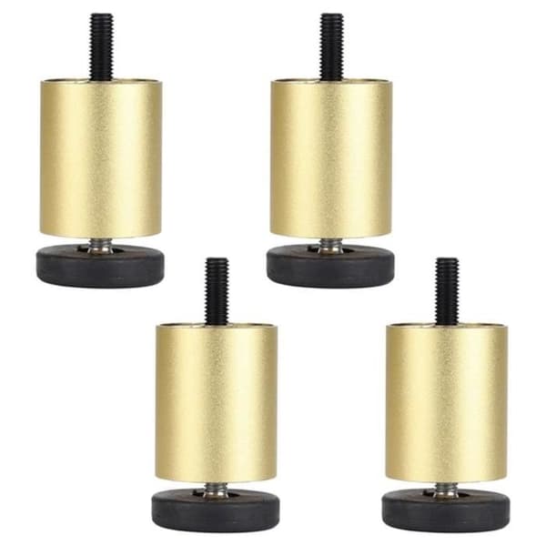 Set med 4 justerbara möbelben i aluminiumlegering, soffbyte, guld 6 cm