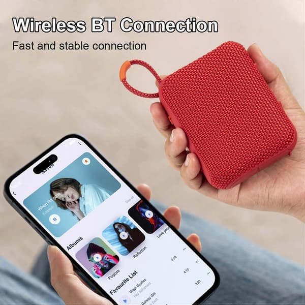 2X GO4 Mini Bluetooth Speaker Wireless Waterproof Subwoofer for Outdoor and Home Use with Plug-in Function Röd