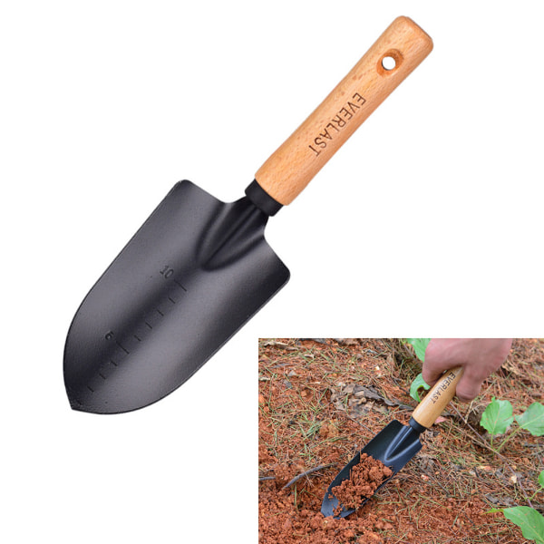 Carbon Steel Scale Shovel Mini Garden Shovel Planting Shovel med trehåndtak