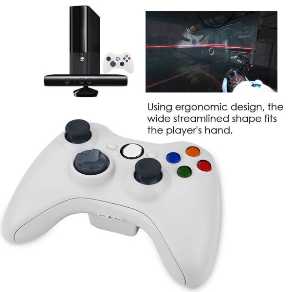 Gamepad för Xbox 360 Controller Joystick Trådlös Controller Bluetooth Wireless Game (Vit)