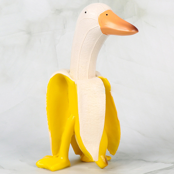 Luova banaanisorsa-puutarhahartsinen käsityökoriste internet-julkkis-patsas