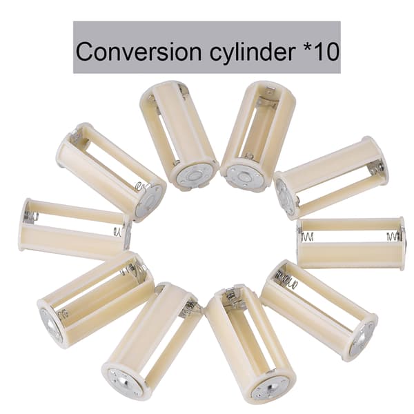 10 stk. AA til D Batteriadapter Konverter 4,5V Tandemforbindelse Holder Case