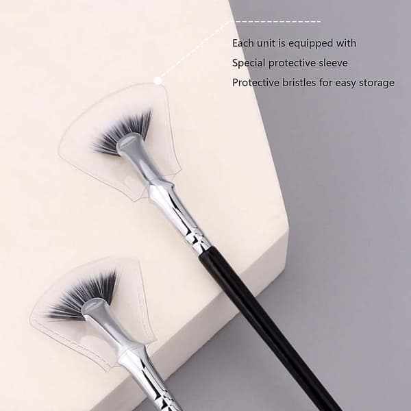 Vifte Mascara Børste Professionel Øjenvippe Øjenbryn Makeup Børste Ergonomisk Mascara Applikator 3pcs