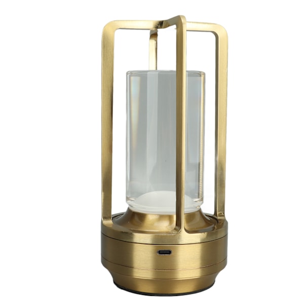 Genopladelig Ledningsfri LED Bordlampe - Berøringsstyring med 3 Farver Trinløs Dæmpning - Elegant Guldsengbord Natlampe