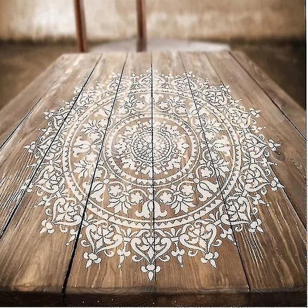 Mandala Help-Pattern Large Reusable Stencil for Floor, Wall, Tile, Fabric, Furniture