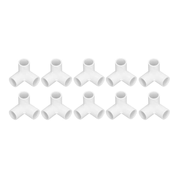 [02]10 stk. 3-vejs PVC-rørforbindelse Lige Albue T-stykke 20 mm indvendig diameter Hvid