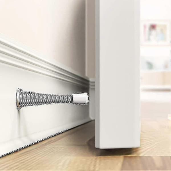 4 pcs Spring Loaded Door Stop Iron Door Stop Anti-collision Wall Protector for Bedroom Kitchen