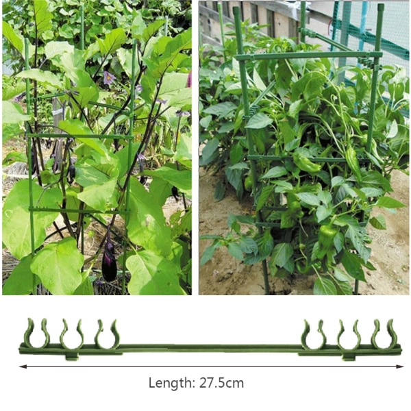 (12 stycken lämpliga för 11 mm runt rör) Balkong grönsaksodling tomat stödfäste